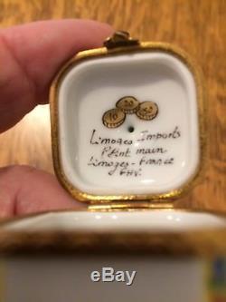 ROCHARD LIMOGES France Hand Painted Hanukkah DREIDEL Hinged Trinket Box