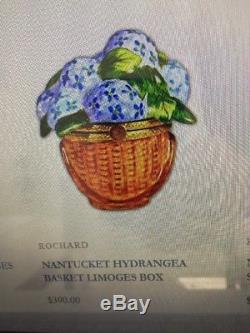 ROCHARD LIMOGES. NANTUCKET Hydrangea Basket Limoges Box. Originally $390.00