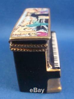 ROCHARD Upright Piano Concert Scene Gold Trim authentic FRENCH LIMOGES box