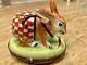 Rabbit With Checkered Design. Authentic Limoges Trinket Box Peint Main Chamart