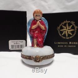 Radko LIMOGES 1998 GOODNIGHT PRAYER 24K Gold Angel Trinket Box RARE New in Box