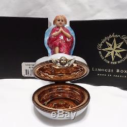 Radko LIMOGES 1998 GOODNIGHT PRAYER 24K Gold Angel Trinket Box RARE New in Box