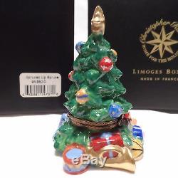 Radko LIMOGES 1998 SPRUCED UP SPRUCE Christmas Tree withGifts Trinket Box NIB