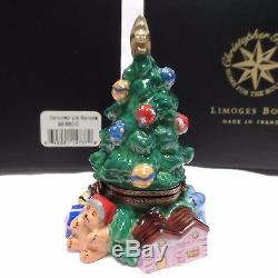 Radko LIMOGES 1998 SPRUCED UP SPRUCE Christmas Tree withGifts Trinket Box NIB