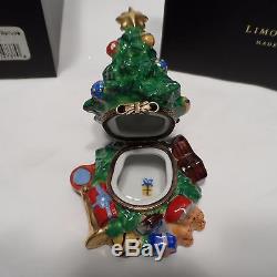 Radko LIMOGES 1998 SPRUCED UP SPRUCE Christmas Tree withGifts Trinket Box NIB