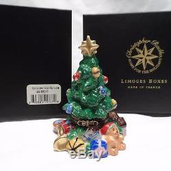 Radko LIMOGES 1998 SPRUCED UP SPRUCE Christmas Tree withGifts Trinket Box NIB