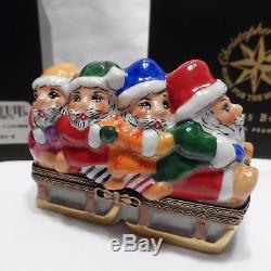 Radko LIMOGES 1999 BOB SQUAD Santa withElves RARE Hinged Trinket Box NEW in Box