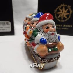 Radko LIMOGES 1999 BOB SQUAD Santa withElves RARE Hinged Trinket Box NEW in Box