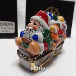 Radko LIMOGES 1999 BOB SQUAD Santa withElves RARE Hinged Trinket Box NEW in Box