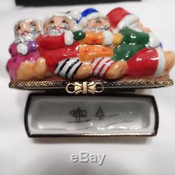 Radko LIMOGES 1999 BOB SQUAD Santa withElves RARE Hinged Trinket Box NEW in Box