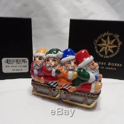 Radko LIMOGES 1999 BOB SQUAD Santa withElves RARE Hinged Trinket Box NEW in Box