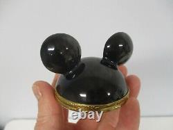 Rare Artoria Peint Main Limoges Disney Mickey Mouse Mouseketeers Hat Trinket Box