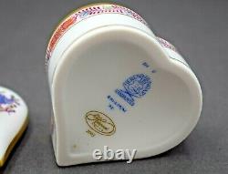 Rare! + Herend Hungary Porcelain Hand Painted Heart Trinket Box With Butterfly +
