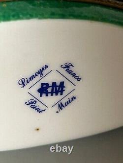 Rare LIMOGES France Peint Main Porcelain Men Playing Golf RM Trinket Box