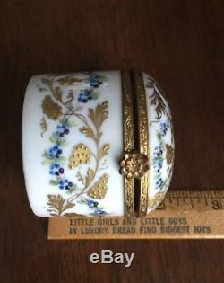 Rare Le Tallec Porcelain Trinket Box BLACK STARR FROST GORHAM Gold Grapes PARIS