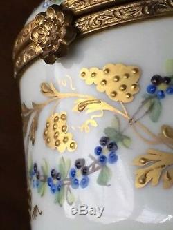 Rare Le Tallec Porcelain Trinket Box BLACK STARR FROST GORHAM Gold Grapes PARIS