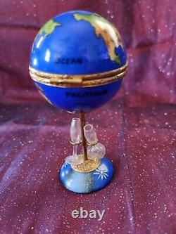 Rare Limoges France Numbered 2000 Globe Trinket Box for Millennium Celebration