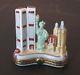 Rare Limoges Porcelain Trinket Box Hand Painted New York Twin Towers Signed Mint