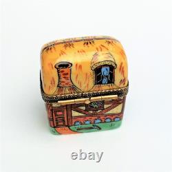 Rare Retired Thatched Roof Cottage Limoges Trinket Box