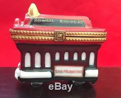Rare San Francisco Cable Car Limoges Box by Rochard, hand-painted fine porcelain