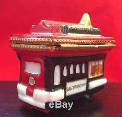 Rare San Francisco Cable Car Limoges Box by Rochard, hand-painted fine porcelain