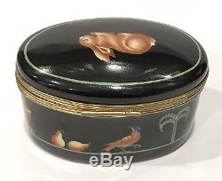 Rare Tiffany & Co Le Tallec Hand Painted Black Shoulder Box Signed Private Stock