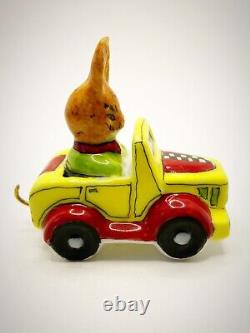 Rare! Vintage Limoges Bunny Rabbit Cart Driver VHTF