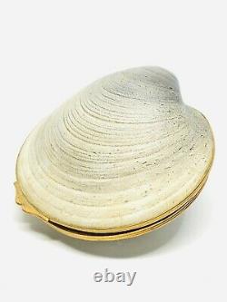 Rare & Vintage Limoges Piotet Large Oyster Shell Trinket Box