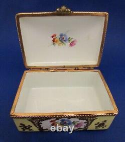 Rare Vintage Limoges Porcelain Trinket Box 5 1/4 X 3 1/4 Hand Painted France