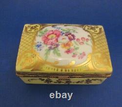 Rare Vintage Limoges Porcelain Trinket Box 5 1/4 X 3 1/4 Hand Painted France