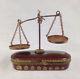 Rare Vintage Rochard Limoges France Signed Scale Of Justice Handpainted Box Ml1