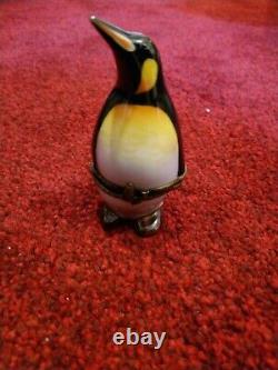 Rare Vtg Limoges France Penguin Trinket Box