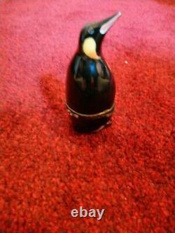 Rare Vtg Limoges France Penguin Trinket Box