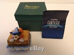 Rare and Retired New Artoria Disney Fantasia Mickey Mouse Limoges Trinket Box