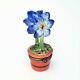 Retired Rochard Blue Amaryllis Flower In Pot Limoges Trinket Box