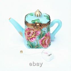 Retired Rochechauart Limoges Trinket Box, Teapot with'Surprise' Tea Bag
