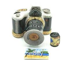 Rochard Camera with Film and Photo Limoges Box