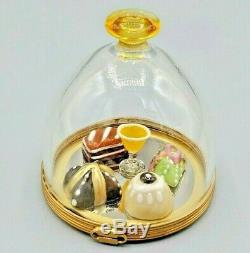 Rochard Domed Dessert Tray with Pastries and Champagne Limoges Box