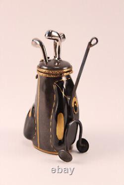 Rochard Golfers Golf Bag Caddy Removable Club Limoges Trinket Box Peint Main