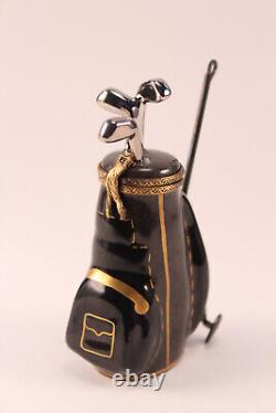 Rochard Golfers Golf Bag Caddy Removable Club Limoges Trinket Box Peint Main