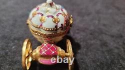 Rochard LIMOGES PEINT MAIN TRINKET BOX CINDERELLA CARRIAGE New