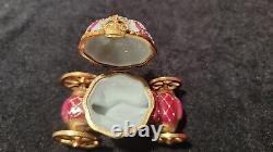 Rochard LIMOGES PEINT MAIN TRINKET BOX CINDERELLA CARRIAGE New