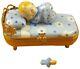 Rochard Limoges Baby In Blue Bed Withpacifier Trinket Box
