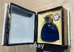 Rochard Limoges Blue & Gold Trinket Book with Perfume Bottle-Vintage & Rare