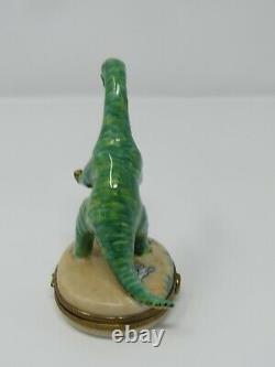 Rochard Limoges Box Long Neck Green Dinosaur Hand Painted