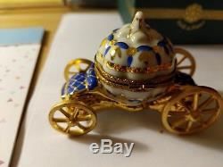 Rochard Limoges Cinderella Carriage Coach Pumpkin Slipper Porcelain Trinket Box