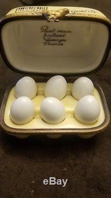 Rochard Limoges France 1/2 Dozen Eggs Trinket Box