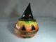 Rochard Limoges France Halloween Witch Pumpkin With Candle Trinket Box