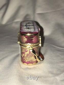 Rochard Limoges France Hand Painted Pink Binoculars and Case