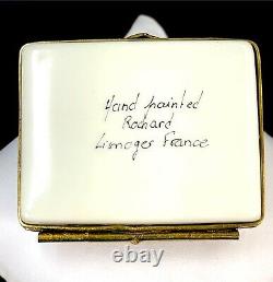 Rochard Limoges France Letter With 3 Candy Hearts Porcelain Keepsake Trinket Box